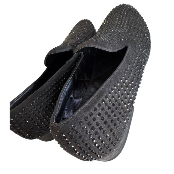 Steve Madden Men's 705 Black Slip-On Rhinestone Studded Loafers - Picture 4 of 9